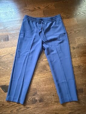 Banana Republic Navy Stretch Elastic-Waist Pants